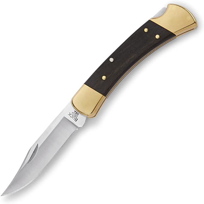 Buck 110 Folding Hunter with Leather Belt Sheath Custom Laser Engraving Option