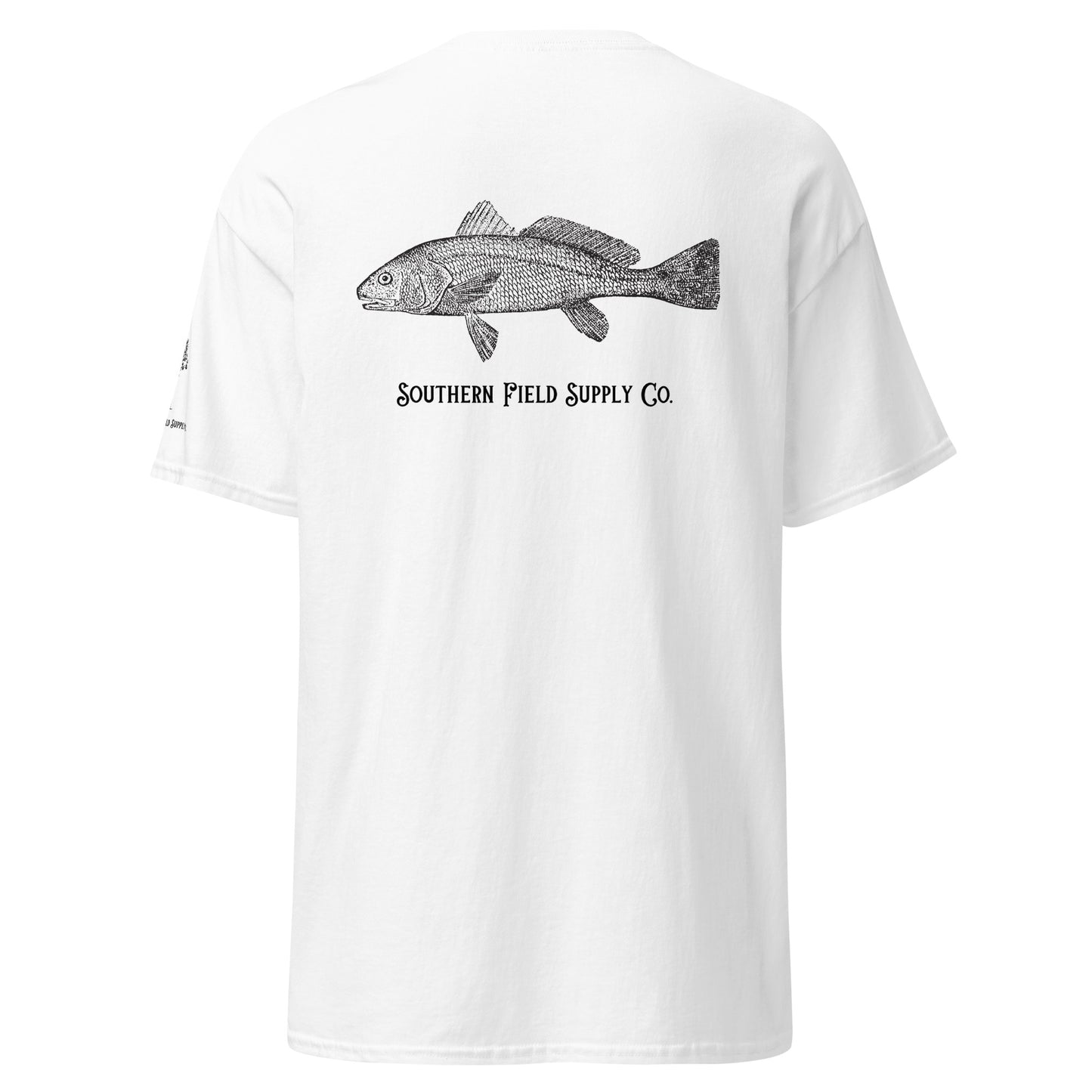 Red Drum Southern Field Supply Tee - red fish - fishermen - gift - for him - outdoors