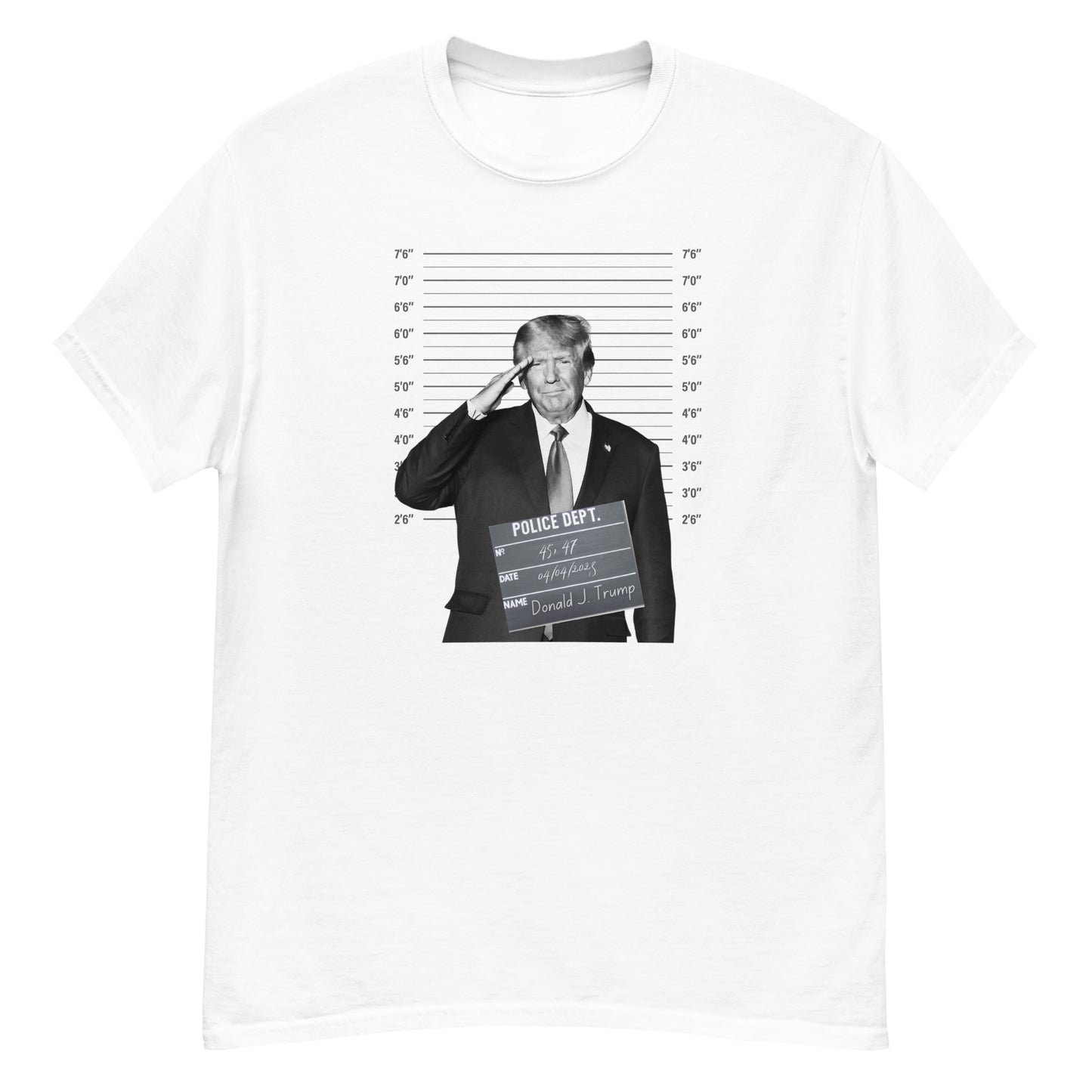 Trump Mug Shot Classic Tee Salute to the Chief tshirt