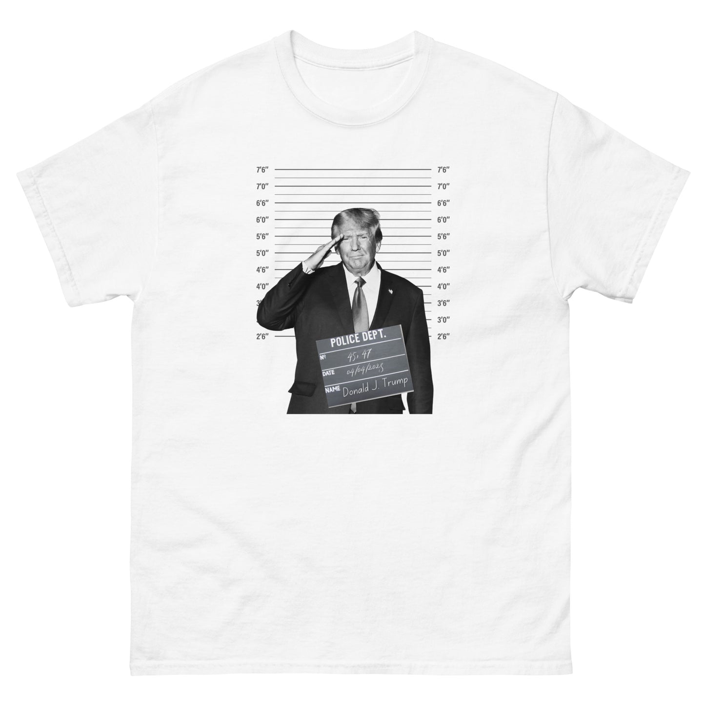 Trump Mug Shot Classic Tee Salute to the Chief tshirt
