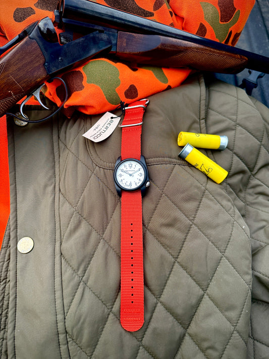 Bertucci#11144 DX3® Field™ - White Dial, International Orange/NASA Nylon Band
